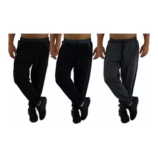 Kit 3 Calça Plus Size Moletom Jogger Big Masculina Qualidade