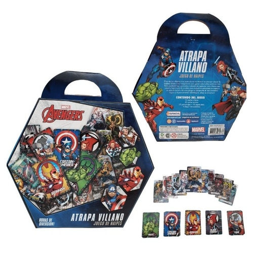 Juego Mesa Cartas naipes Marvel Avengers Atrapa Villanos