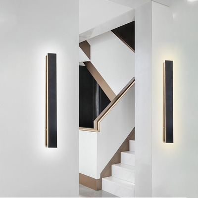 Aplique Pared Artis M Negro 60cm Led 22w Deco Moderno Cie