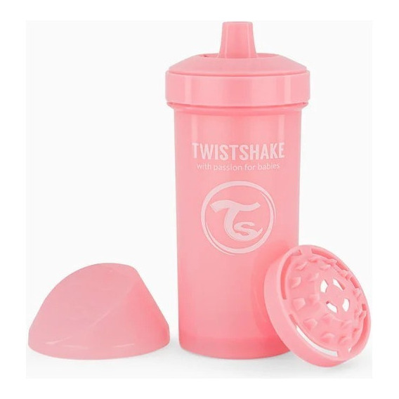 Vaso Twistshake Antiderrame Para Bebé Kid Cup 360 Ml 12 M+ Color Rosado