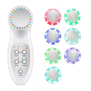 Masajeador Facial Ultrasónico De Fotones Led 7 Colores