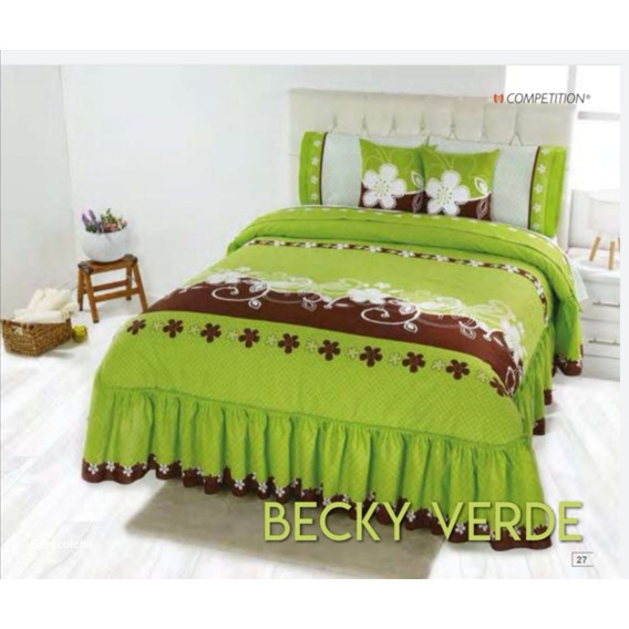 Edrecolcha Becky Verde King Size Con 3 Cojines Competition