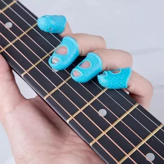 Protectores De Dedos De Silicona Para Guitarra - 4 Unidades