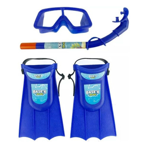 Set De Buceo Base-x Splash P/niños Sebigus Color Azul