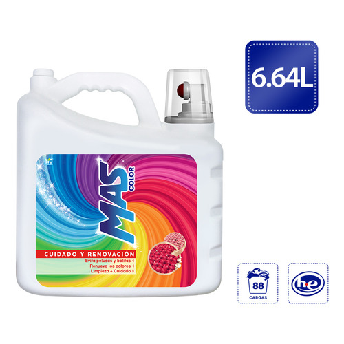 Mas detergente líquido color 6.64 litros 
