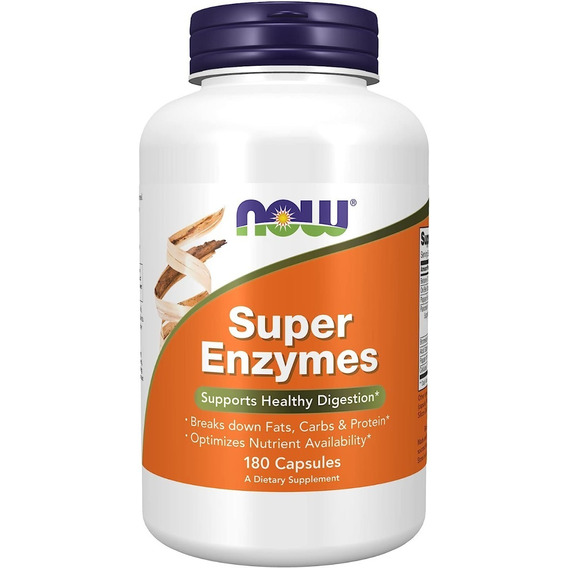 Now Super Enzymas Digestivas  180 Capsulas - Envío Ya