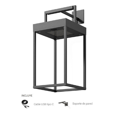 Lampara Farol Exterior Solar Vk-f900 Aluminio Diseño Vk