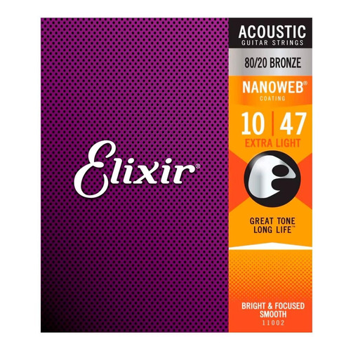 Paquete De Cuerdas Guitarra Acústica 10/47 Elixir 11002