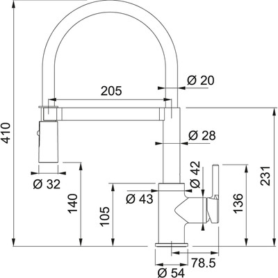 Misturador Monoc. Franke Lina Dual Jet Alto Brilho/preto Acabamento Preto - Alto Brilho Cor Preto