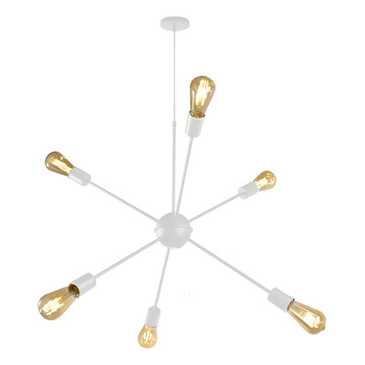 Colgante Araña Explosión 6 Luces Vintage Apto Led E27 Blanco