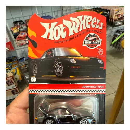 人気 Hot Wheels Cor Rlc Porsche anos 75 Club Line Red 959 Porsche 乗用車