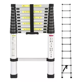 Escada Telescópica Extensiva Alumínio 12 Degraus 3,8 Metros