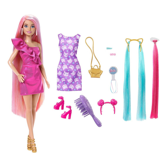 Barbie Muñeca Mattel Cabello Neon Rubio Hkt95 Febo