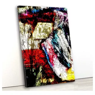 Tela Canvas Abstrato Arte 80x120 Vertical 58 Cor Multicolorido Cor Da Armação Marrom