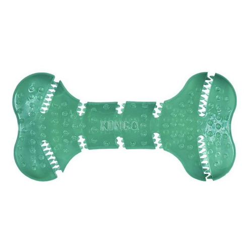 Juguete para perros Kong Squeezz Dental Bone, color verde