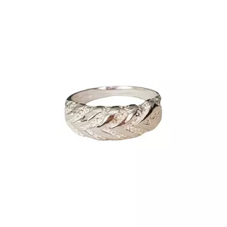 Anillo De Plata Bombé Espiga Moderno Mujer R129