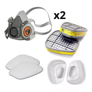 Pack 2 Mascarillas 3m 6200 + 2 Pares De 6003 + 2 501  Y 5n11