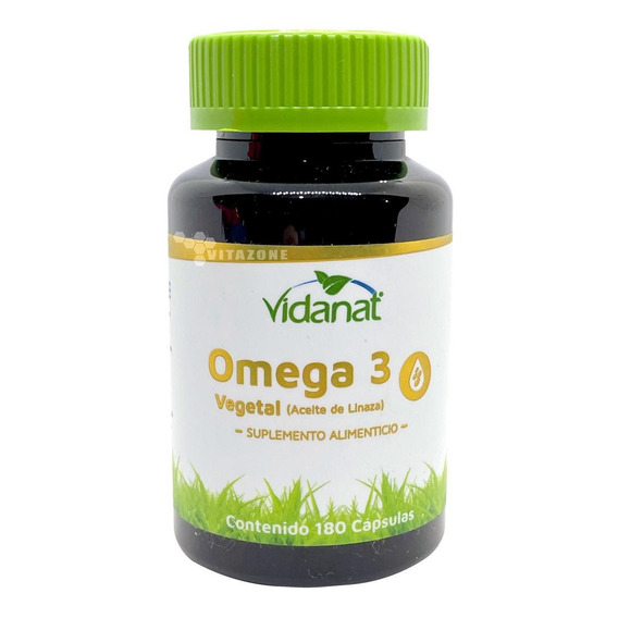 Omega 3 Vegetal (aceite De Linaza) 180 Cáps Vidanat Vegano Sabor Sin sabor