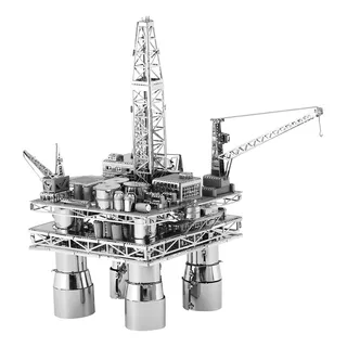 Rompecabezas Metal 3d Set Plataforma Petrolera Y Petrolero 