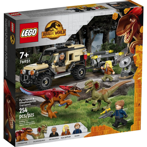 Lego Jurassic World - Transporte Del Pyrorraptor (76951) Cantidad de piezas 254