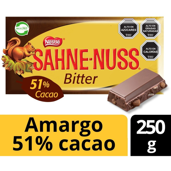 Chocolate Sahne Nuss® Bitter Barra 250g
