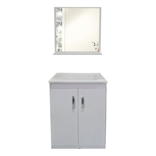 Mueble para baño Delta Piria de 60cm de ancho, 82cm de alto y 38cm de profundidad con bacha y mueble color blanco