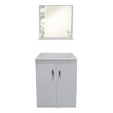 Mueble Para Baño Delta Piria De 60cm De Ancho, 82cm De Alto Y 38cm De Profundidad Con Bacha Y Mueble Color Blanco