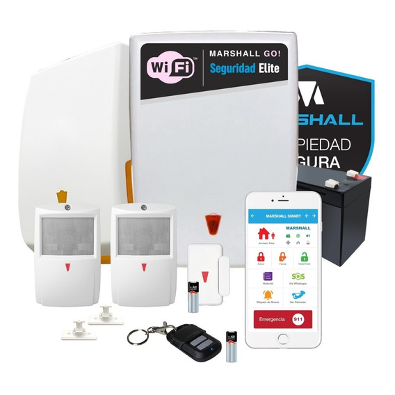 Kit Alarma Inalámbrica Casa Marshall Go Wifi Departamento