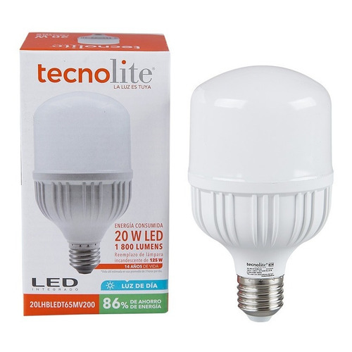 Foco Led De Alta Potencia, 20 W, Luz De Día, Base E27 Color de la luz Blanco