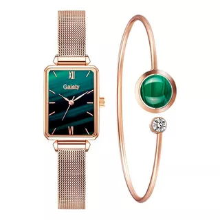 Reloj De Cuarzo Elegante Femenino + Pulsera De Regalo