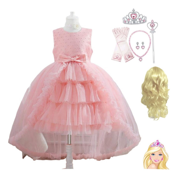 Disfraz Barbie Princesa Para Niña Vestido Con Accesorios