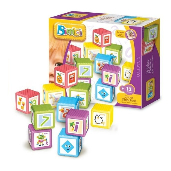 Juegos De Apilables Bimbi Cubos X10 Didácticos Rasti 0043