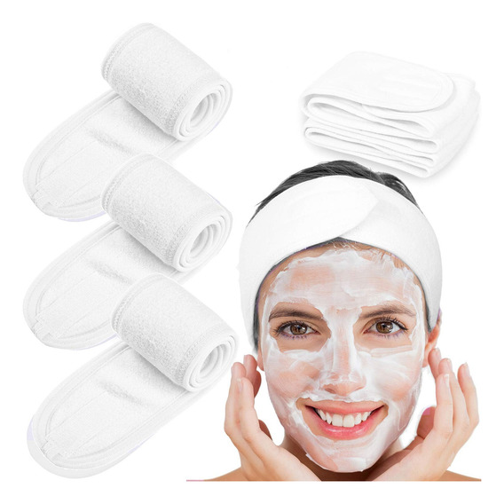 Pack 3 Cintillo Ajustable Diadema Para Maquillaje Skin Care