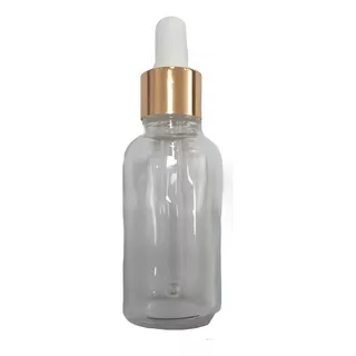 Frasco De Vidrio Transparente 10ml Con C/ Gota Dorado (x 10)