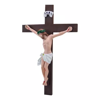 Imagem Crucifixo 39 Cm Inquebrável Cor Marrom