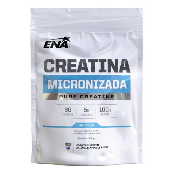 Suplemento en polvo ENA Sport Creatina micronizada 100% Pura en Doypack de 300g sabor neutro