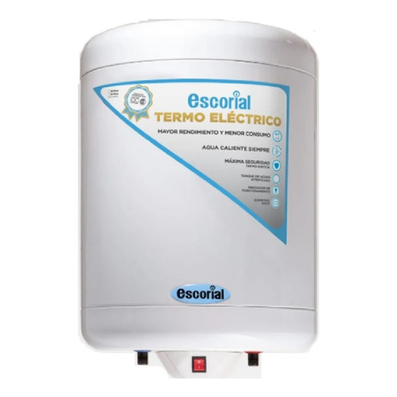 Termotanque Eléctrico Escorial De 55lts Carga Inferior 1500w Color Blanco