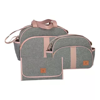 Bolsa Bebe Linho Luxo  Kit Com 3 Peças Trocador