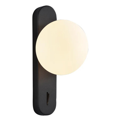 Aplique Pared Bahia Led Con Tecla Tulipa Opal Blanco