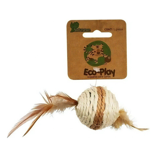 Juguete Para Gato Bola Con Pluma Naturance Mascotas