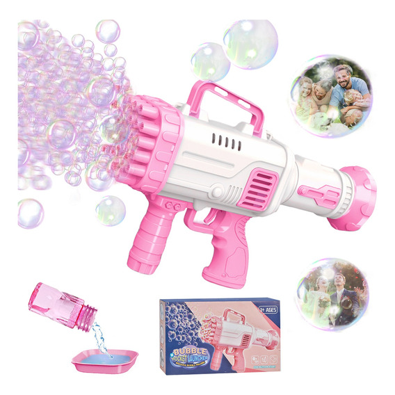 Bazooka Bubble Machine Con 32 Agujeros De Burbujas Y Luz