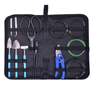 Kit Herramientas Bonsai Suculentas X14 Piezas + Estuche 