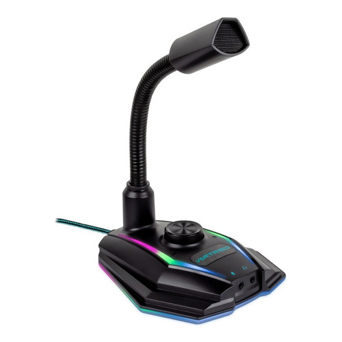 Micrófono Gaming Vortred Handler Led Rgb Usb Entrada 3.5mm Color Negro