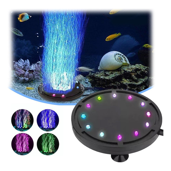 12 Led Burbuja Luces Lámpara Accesorios Para Peceras Acuario