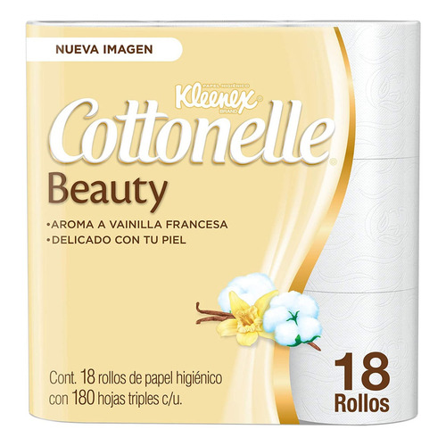 Papel Higiénico Kleenex Cottonelle Beauty 18 Rollos 180 Hoja