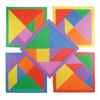 Kit Com 5 Placas De Tangram Educativo Em Eva