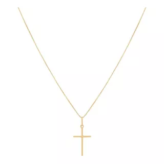 Corrente Veneziana 70cm Pingente Crucifixo Masculino Ouro18k