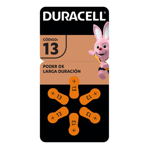 Pila Para Audífonos Duracell Tamaño 13 X6 Unidades