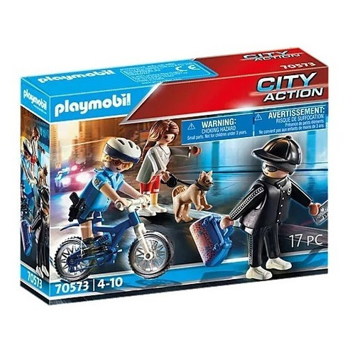 Juguete Playmobil Bici Policial Persecución Del Carterista Cantidad de piezas 17