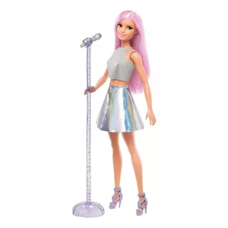 Muñeca Barbie Careers Pop Star Pelo Largo Rosa Ropa Tornasol